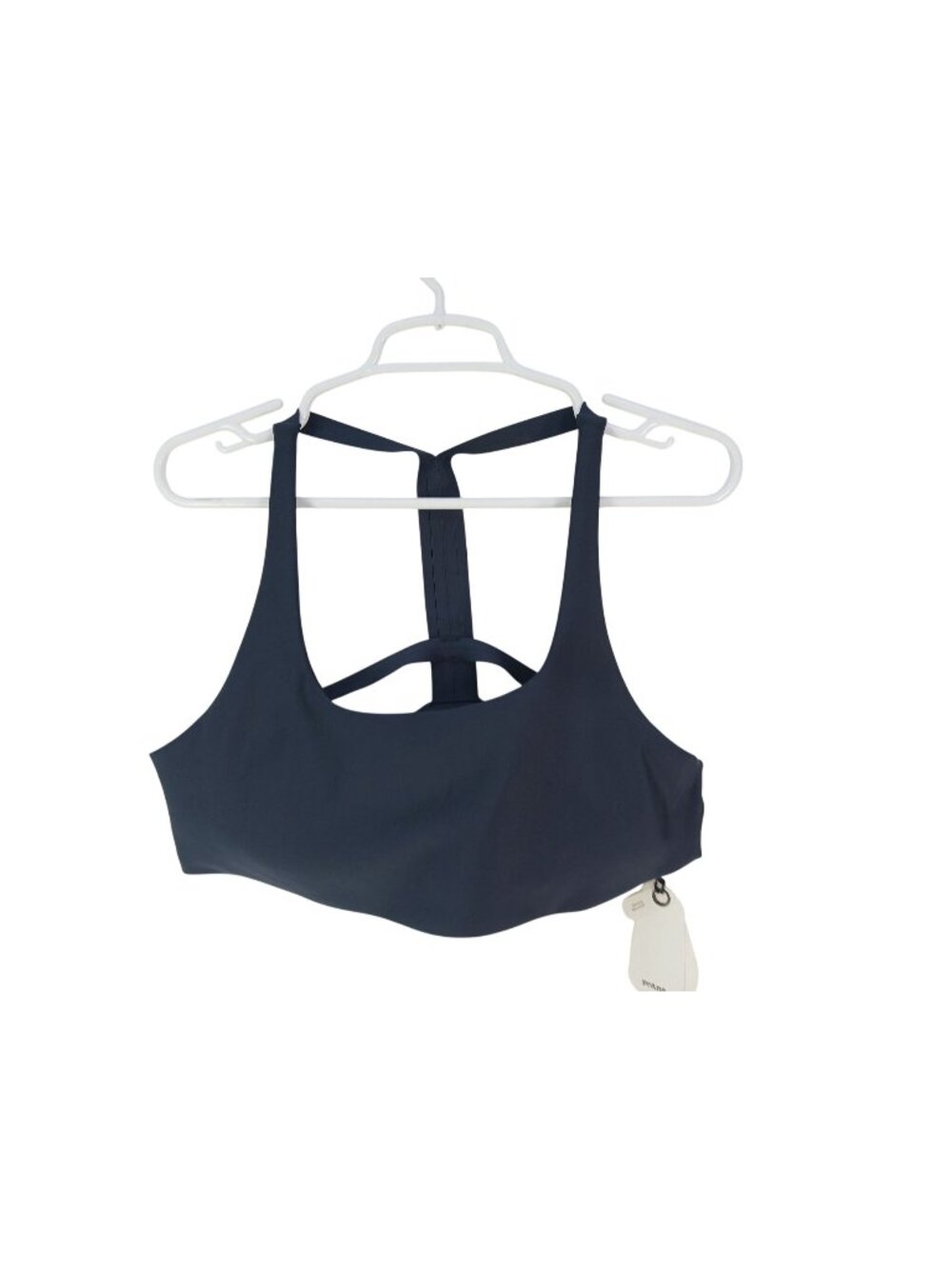 Prana Womens Sculpt Deep Breath Bra Size XXL Gray Strappy Yoga Sports Athleisure